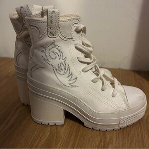Converse Women's White Platform Lace Up Boots